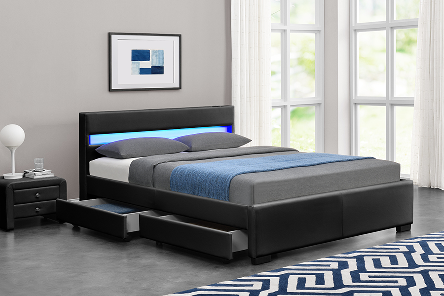 1894-1DS Bluetooth Orator Upholstered Audio-Visual Storage Bed Frame