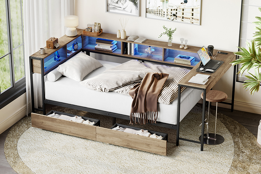 4599-1-3DU Study Metal Bed Artus cum L informibus Desk