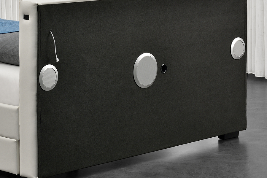 1894-1DS Bluetooth Orator Upholstered Audio-Visual Storage Bed Frame