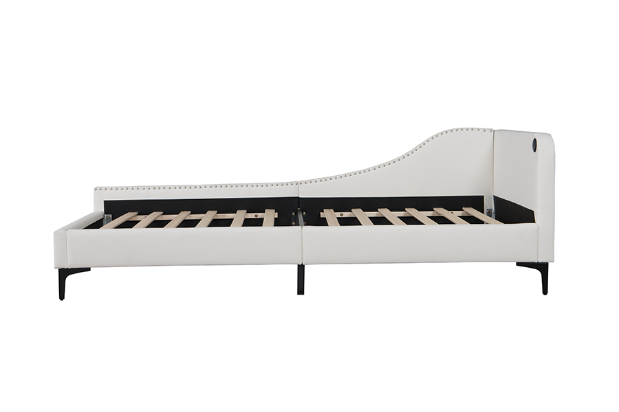 4546-3U USB Upholstered Dominus informibus Leather Bed Frame