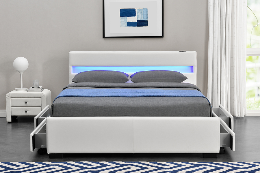 1894-1DS Bluetooth Orator Upholstered Audio-Visual Storage Bed Frame