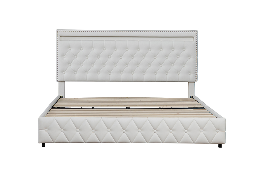 4471-1-3D Drawers Storage Smart Ambient Lighting Bed Frame