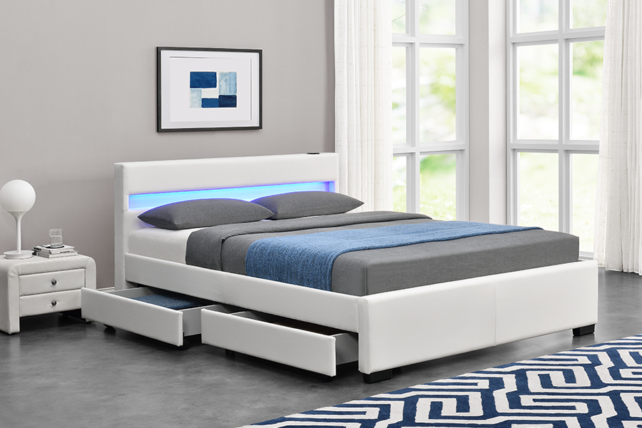 1894-1DS Bluetooth Orator Upholstered Audio-Visual Storage Bed Frame