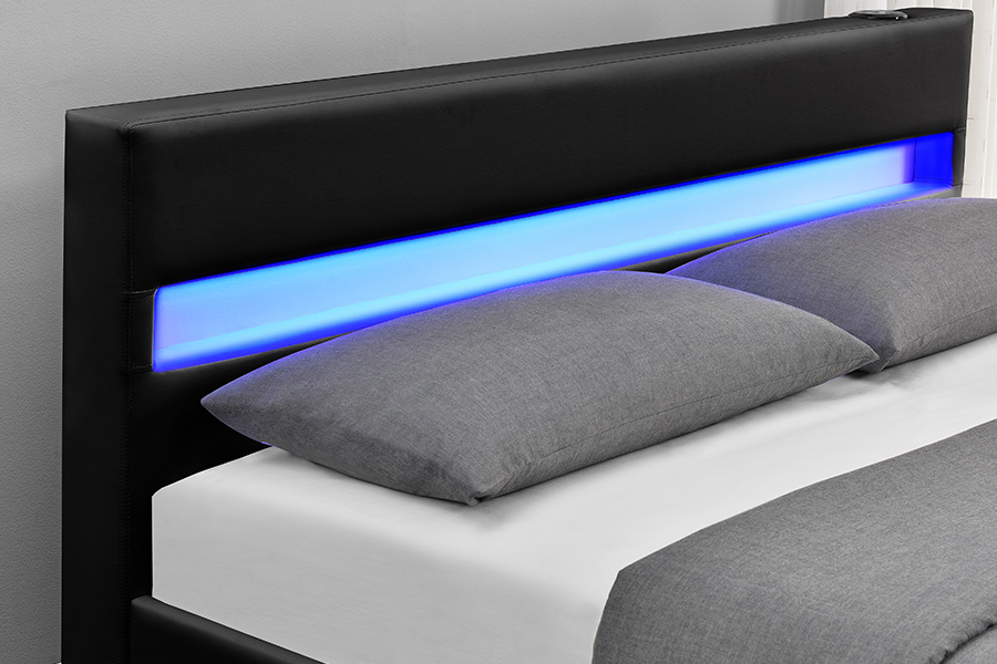 1894-1DS Bluetooth Orator Upholstered Audio-Visual Storage Bed Frame