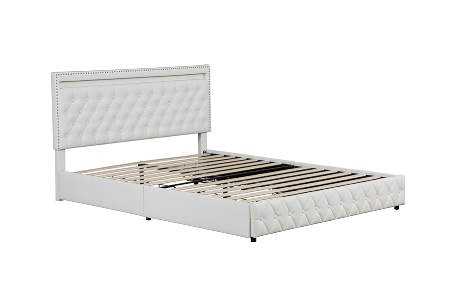 4471-1-3D Drawers Storage Smart Ambient Lighting Bed Frame