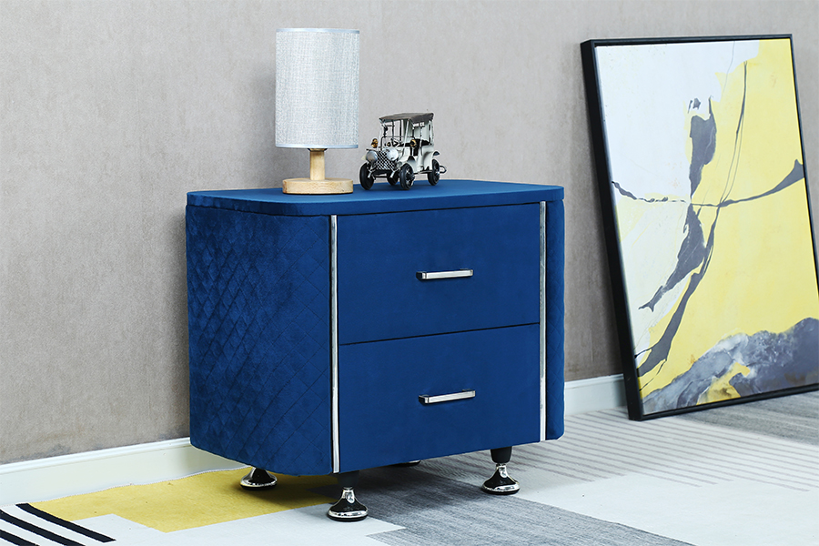 WSS954 Diamond Velvet Nightstand / Bed Tabulam
