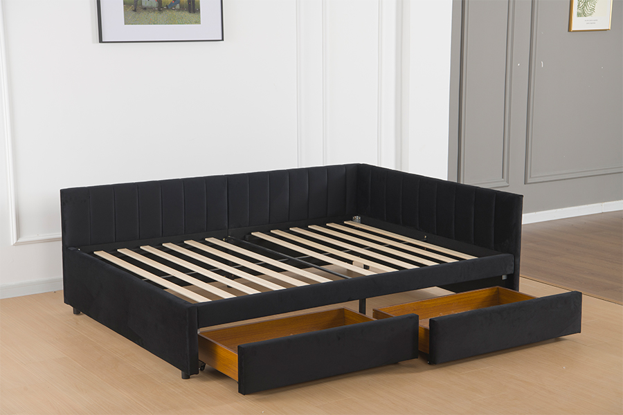 4856D Repono Velvet Sofa Bed pro spatiis parvis