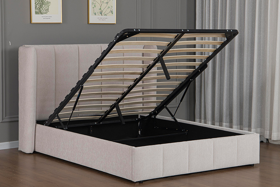 5001G Bonitas PU Leather Upholstered Hydraulic PRAECLUSIO Bed Frame