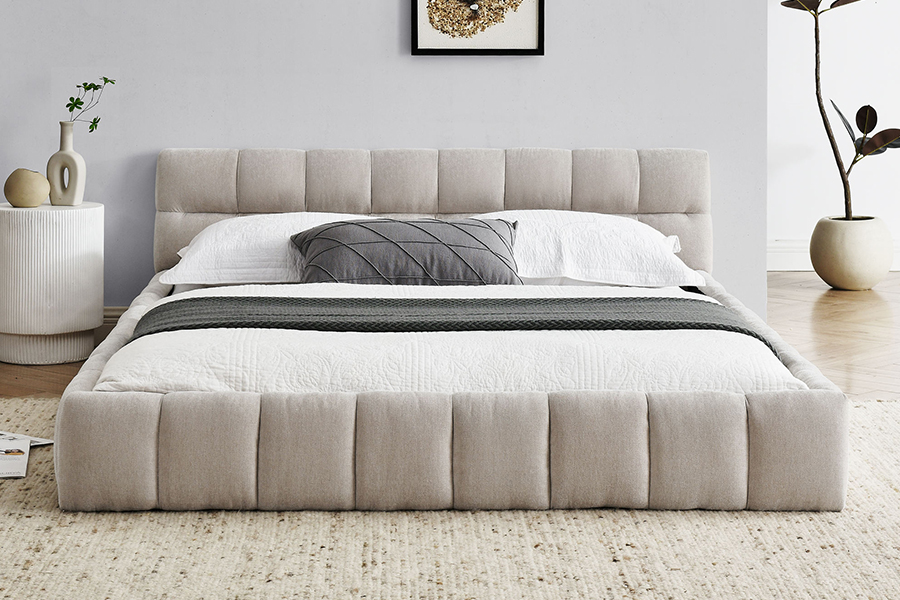N11 Modern square design Comfortable and adjustable Upholstered Bed Frame
