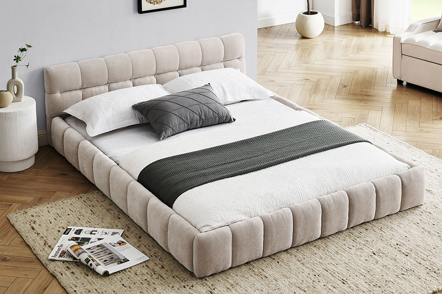 N11 Modern square design Comfortable and adjustable Upholstered Bed Frame