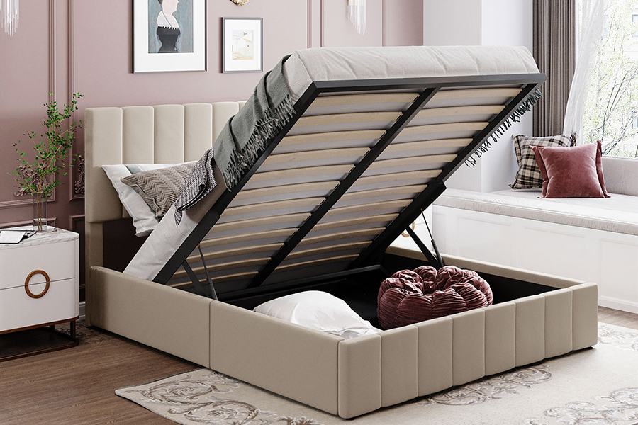 N19 Vertical striata caespitosa headboard Upholstered at lectus Tabulata
