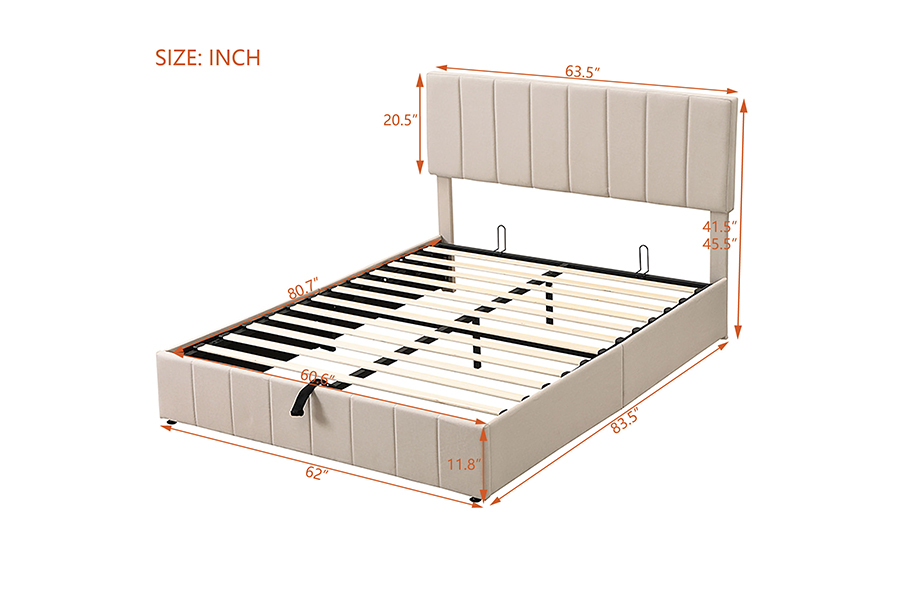 N19 Vertical striata caespitosa headboard Upholstered at lectus Tabulata