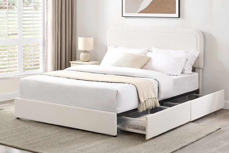 N3 Bed Storage Drawers Durable Upholstered Storage Bed Frames