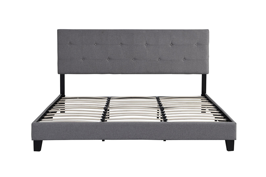 N7 Grey Fabric Button Tufted Headboard ascensum Bed
