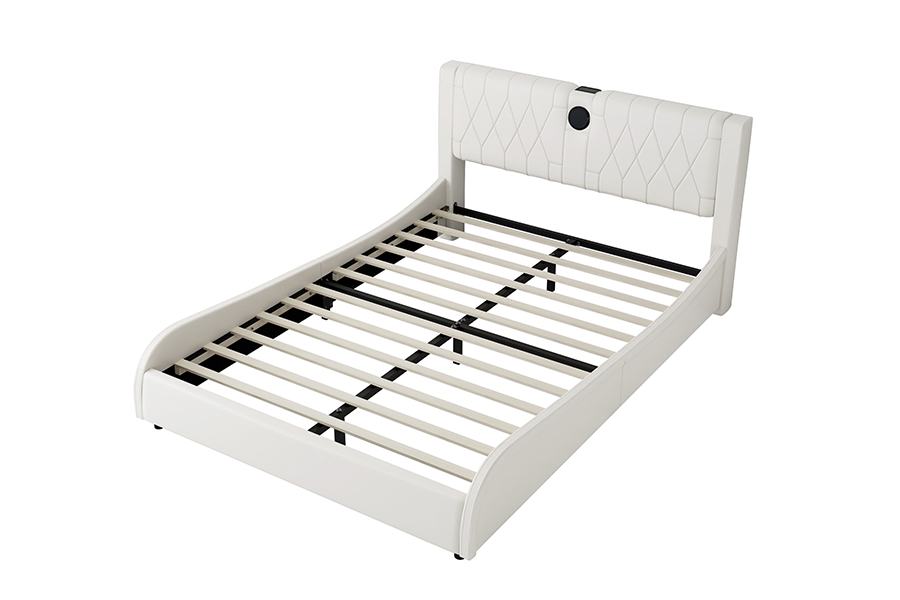 N8 Adjustable Platform Bed Modern White Soft bed DUXERIT Upholstered Bed Frame