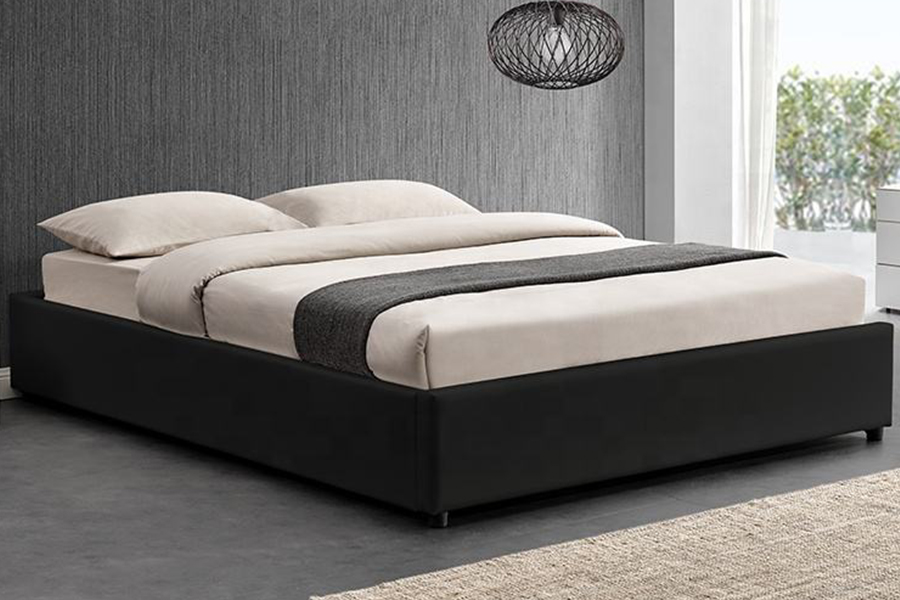 1151 Ottoman Gas lift Design Linen Upholstered Bed