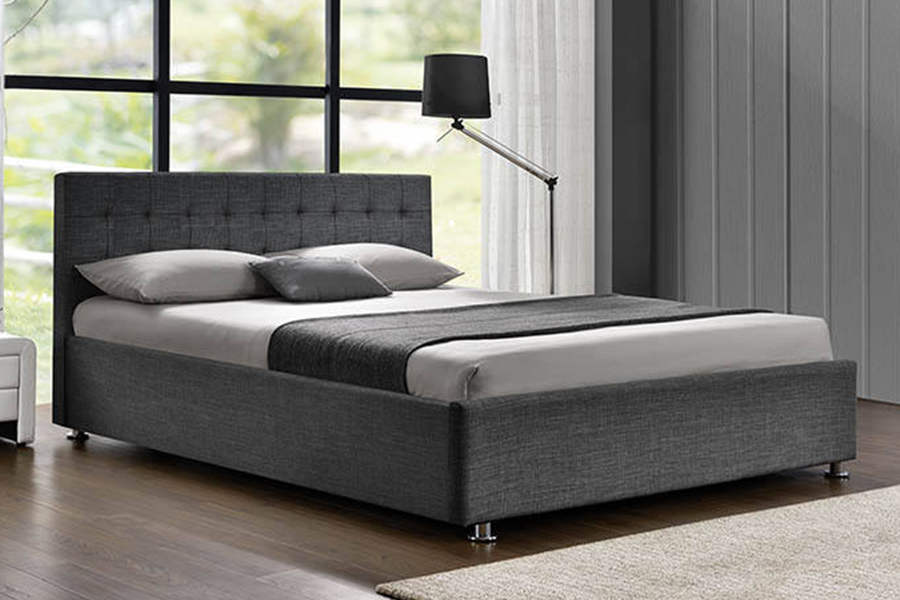 1151 Ottoman Gas lift Design Linen Upholstered Bed
