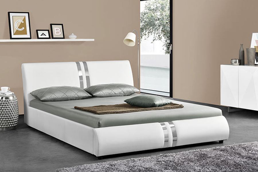 1143 Modern Nordic style PU Leather Double Bed Upholstered Bed