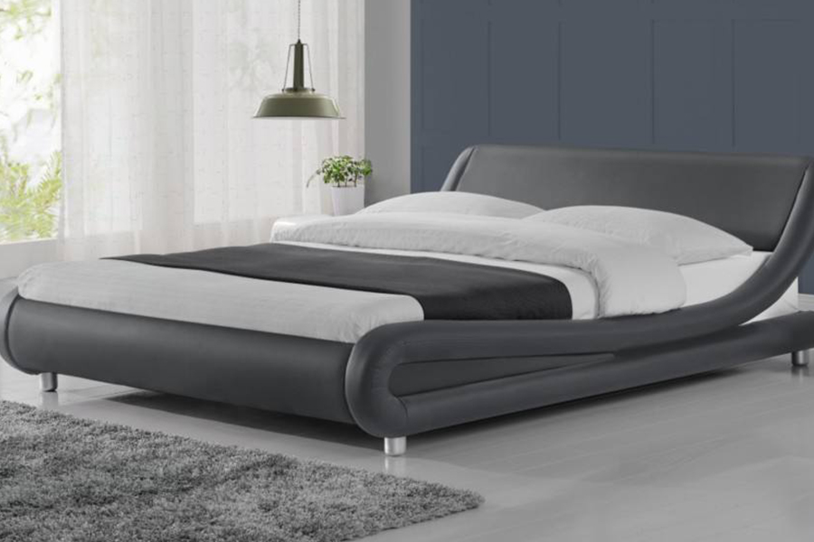1140 ligneus PU Synthetica Leather Bed Frame ascensum cubile