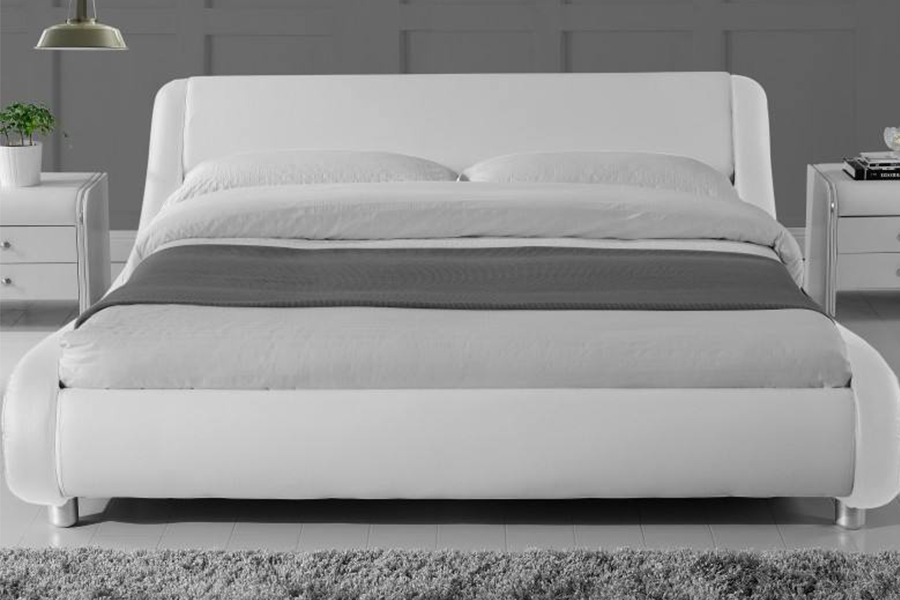1140 ligneus PU Synthetica Leather Bed Frame ascensum cubile
