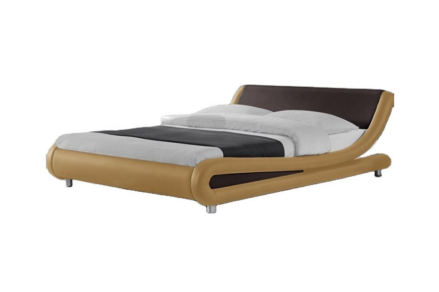 1140 ligneus PU Synthetica Leather Bed Frame ascensum cubile