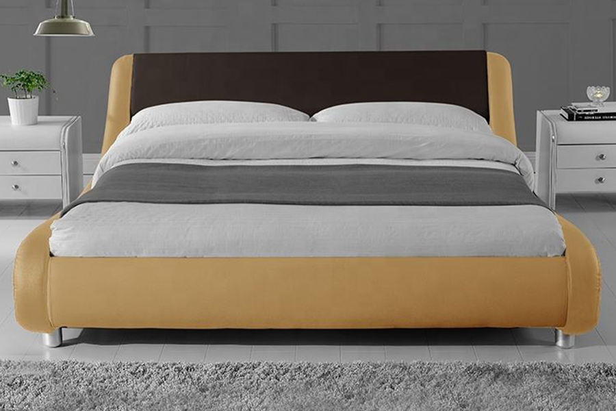 1140 ligneus PU Synthetica Leather Bed Frame ascensum cubile