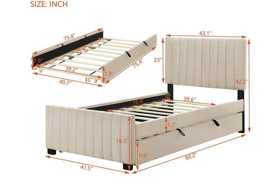 N9 Dura Eco-amica Trundle Bunk ascensum Bed Frame