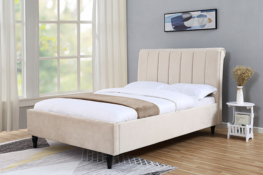 1312 Mollis Fabricae Bed Headboard rotundus ascensus Bed