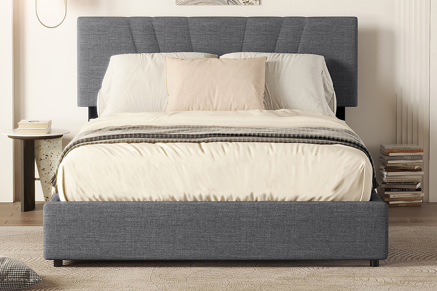 MCCCVII Brown caespitosi lineis Upholstery Upholstered PRAECLUSIO Bed Artus