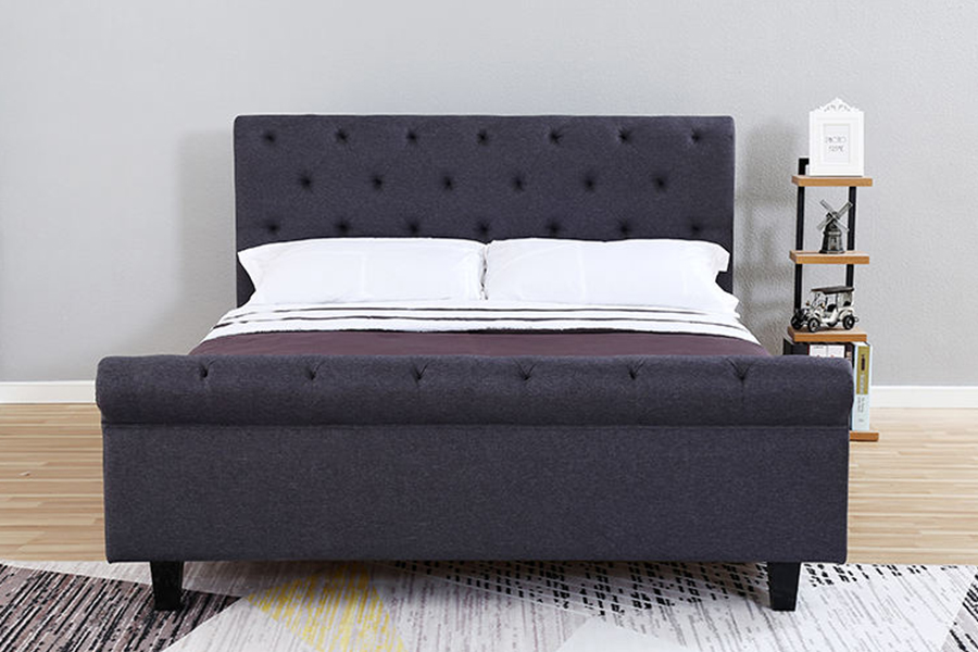 MCCCVII Brown caespitosi lineis Upholstery Upholstered PRAECLUSIO Bed Artus