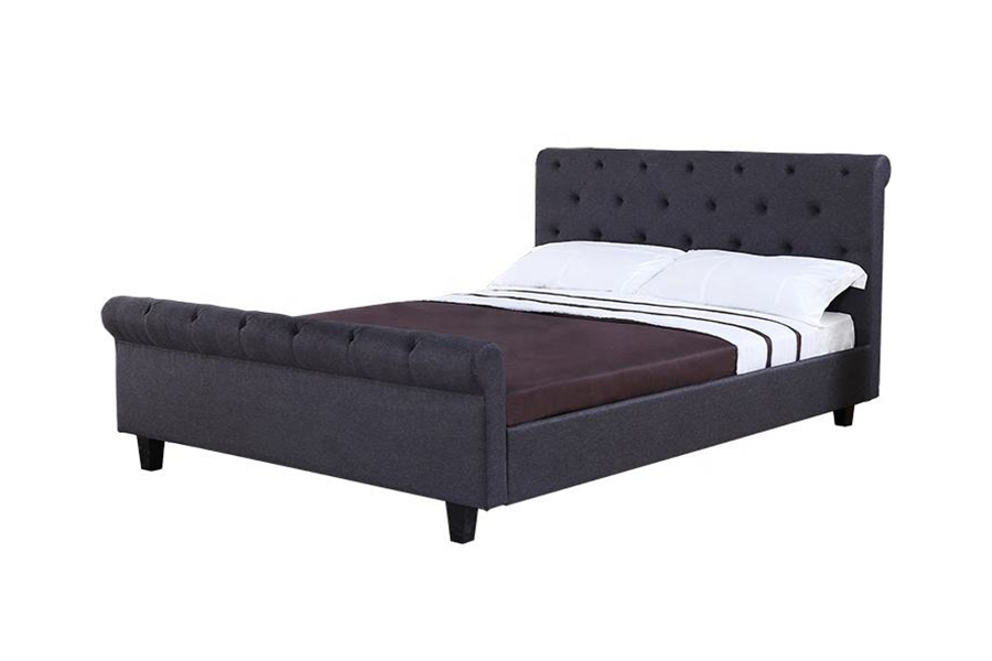 MCCCVII Brown caespitosi lineis Upholstery Upholstered PRAECLUSIO Bed Artus