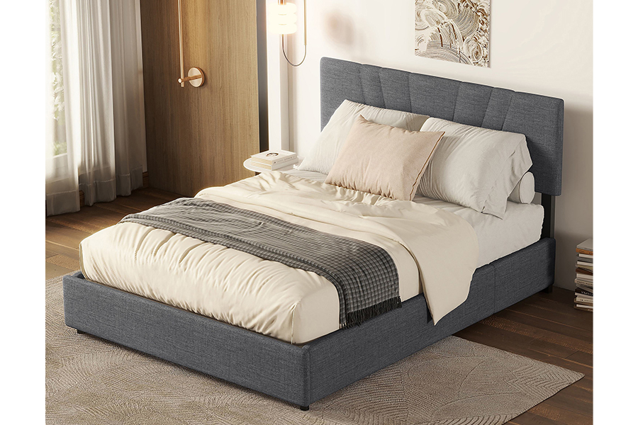 1304 Velvet Fabric ascensum ligneum Frame ascensum Bed
