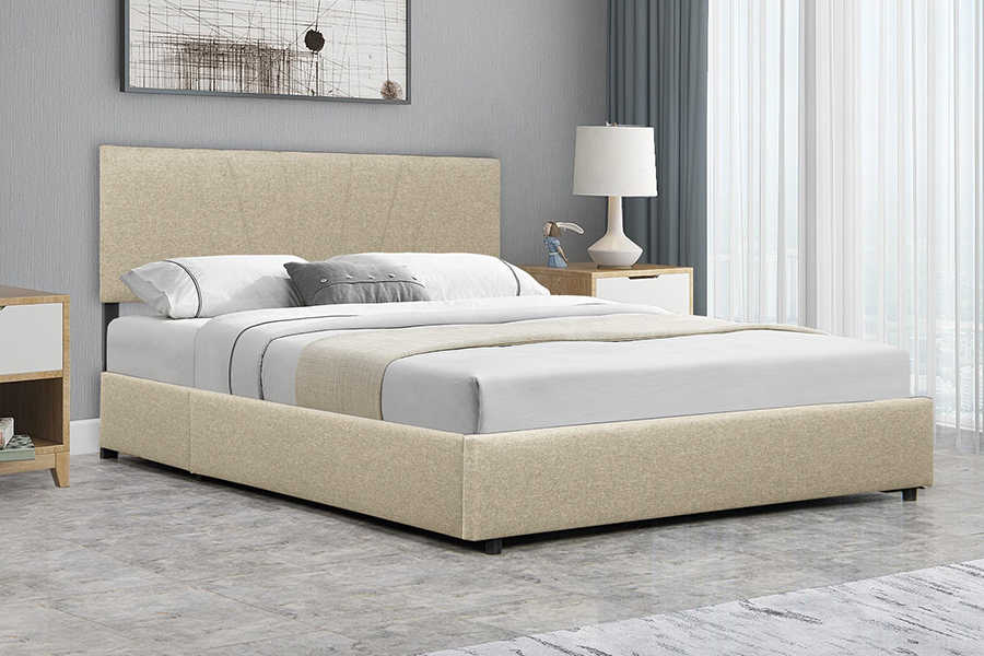 1304 Velvet Fabric ascensum ligneum Frame ascensum Bed