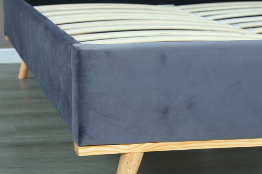 1457 Latest Modern Simple Design Velvet Upholstered Bed