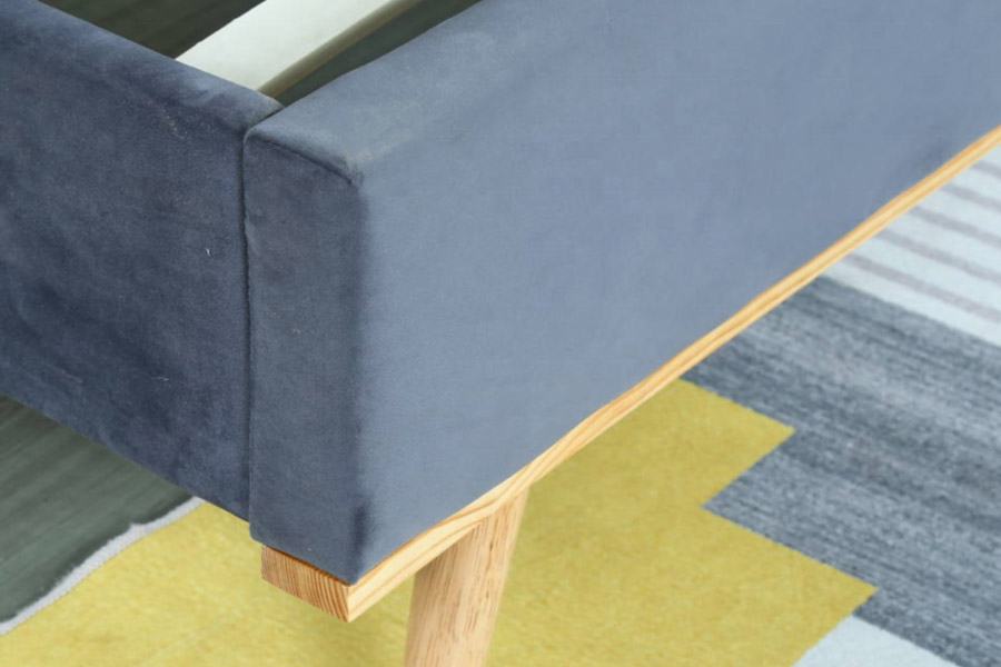 1457 Latest Modern Simple Design Velvet Upholstered Bed