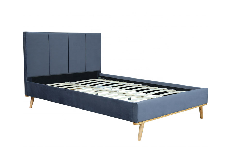1457 Latest Modern Simple Design Velvet Upholstered Bed