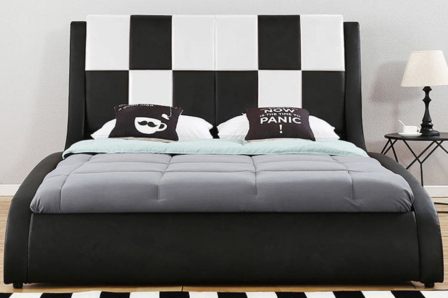 1443 Duplex rex Size PU Synthetic Leather Upholstered Bed