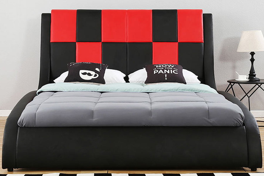 1443 Duplex rex Size PU Synthetic Leather Upholstered Bed