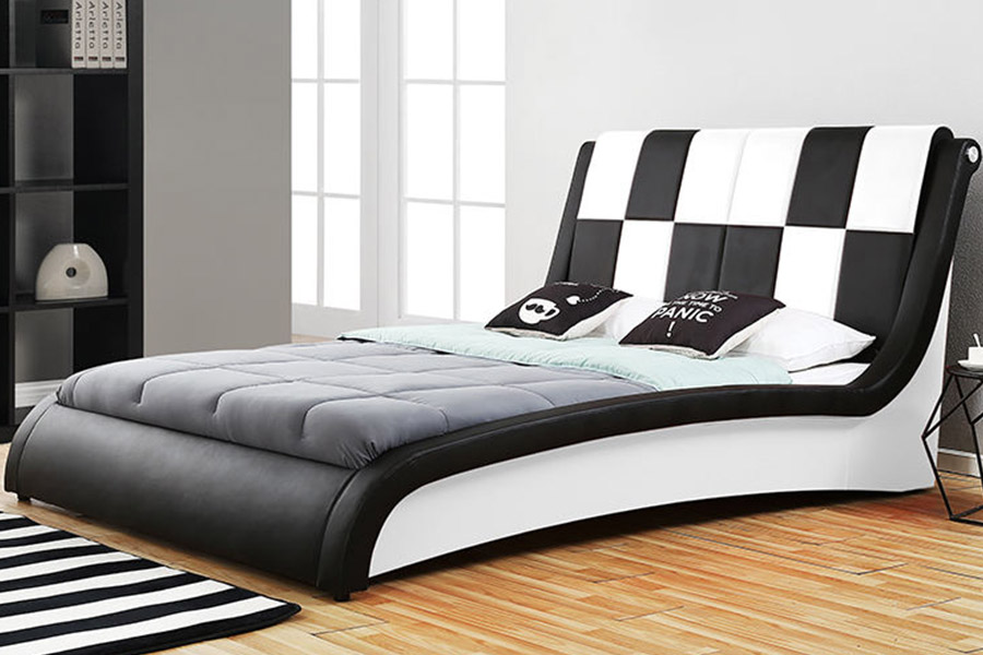 1443 Duplex rex Size PU Synthetic Leather Upholstered Bed