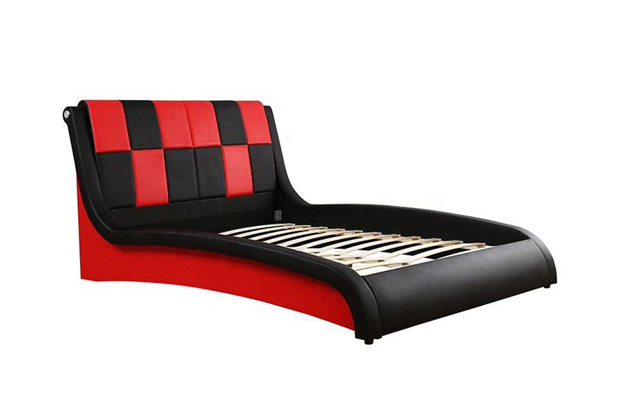 1443 Duplex rex Size PU Synthetic Leather Upholstered Bed