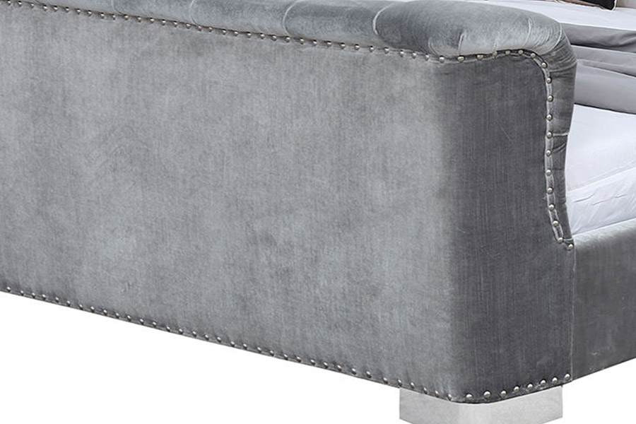 1402 Tufted Headboard Mollis ligneus Slats ascensum cubile