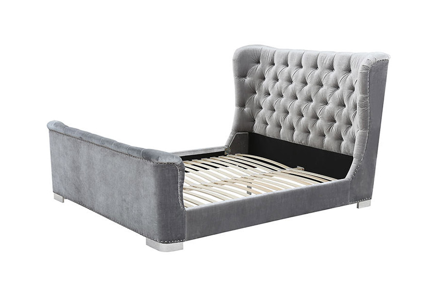 1402 Tufted Headboard Mollis ligneus Slats ascensum cubile