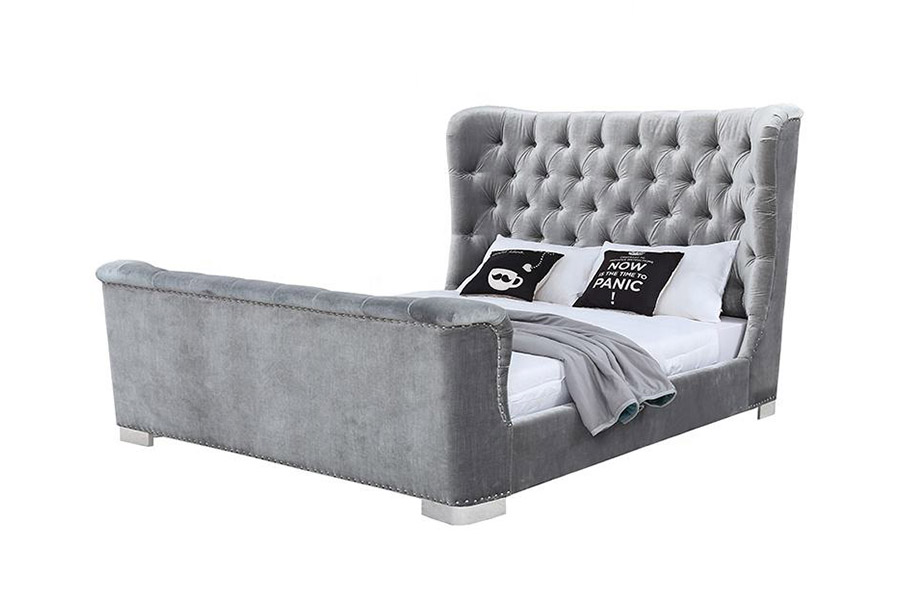 1402 Tufted Headboard Mollis ligneus Slats ascensum cubile