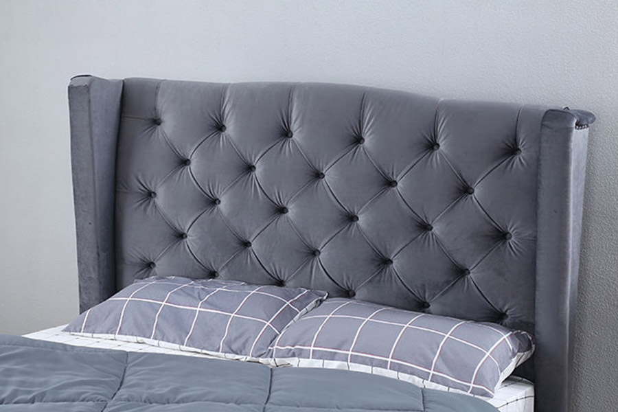 1399 Velvet Fabric Wingback Button ascensum Bed