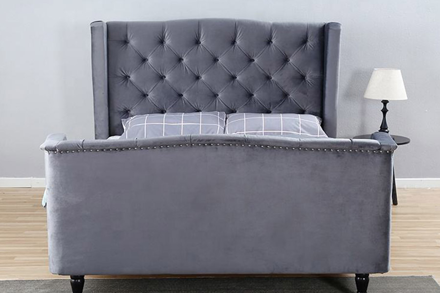 1399 Velvet Fabric Wingback Button ascensum Bed