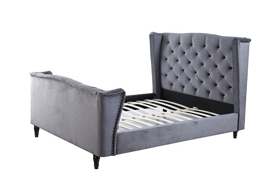 1399 Velvet Fabric Wingback Button ascensum Bed