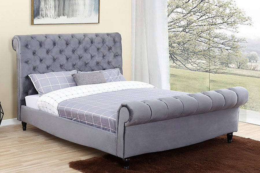 1393 Luxuria High Headboard Sleigh Bed ascensum Bed