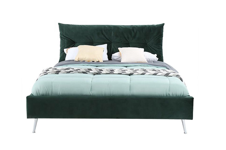 1392 Modern Simple Style Velvet Fabric ascensum Bed