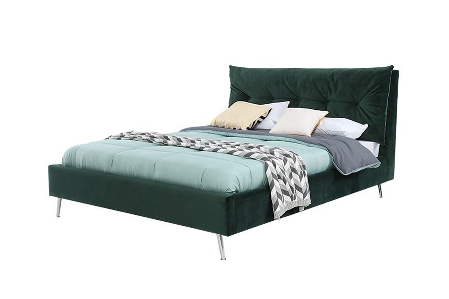 1392 Modern Simple Style Velvet Fabric ascensum Bed