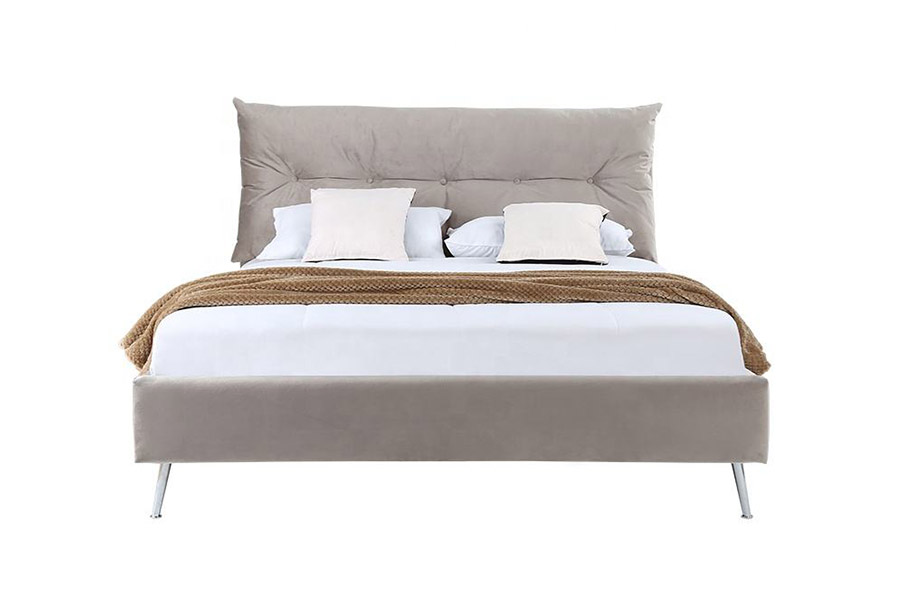 1392 Modern Simple Style Velvet Fabric ascensum Bed